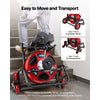 VEVOR Drain Cleaner Machine 100 FT x 3/8 Inch, Auto Feed Sewer Snake Auger, Portable Drain Cleaning Machine with Climbing Wheels, Adjustable Drum, 8 Cutters & Foot Switch for 2" to 4" Pipes