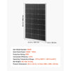 VEVOR 100W Monocrystalline Solar Panel, 23% High-Efficiency Mono PV Module with Stable MC4 Output & Aluminum Frame, IP65 Waterproof Solar Panel for Car Boat RV Flat Rooftop Off-Grid Applications