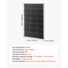 VEVOR 4PCS 100W Monocrystalline Solar Panels, 23% High-Efficiency Mono PV Module with Stable MC4 Output & Aluminum Frame, IP65 Waterproof Solar Panel for Car Boat RV Flat Rooftop Off-Grid Applications