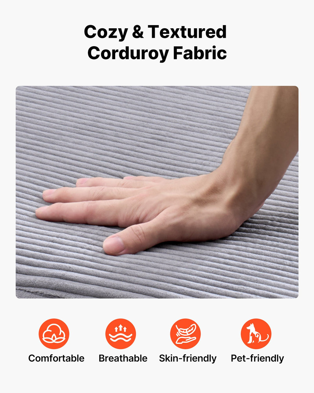 Cozy & textured corduroy fabric close-up
