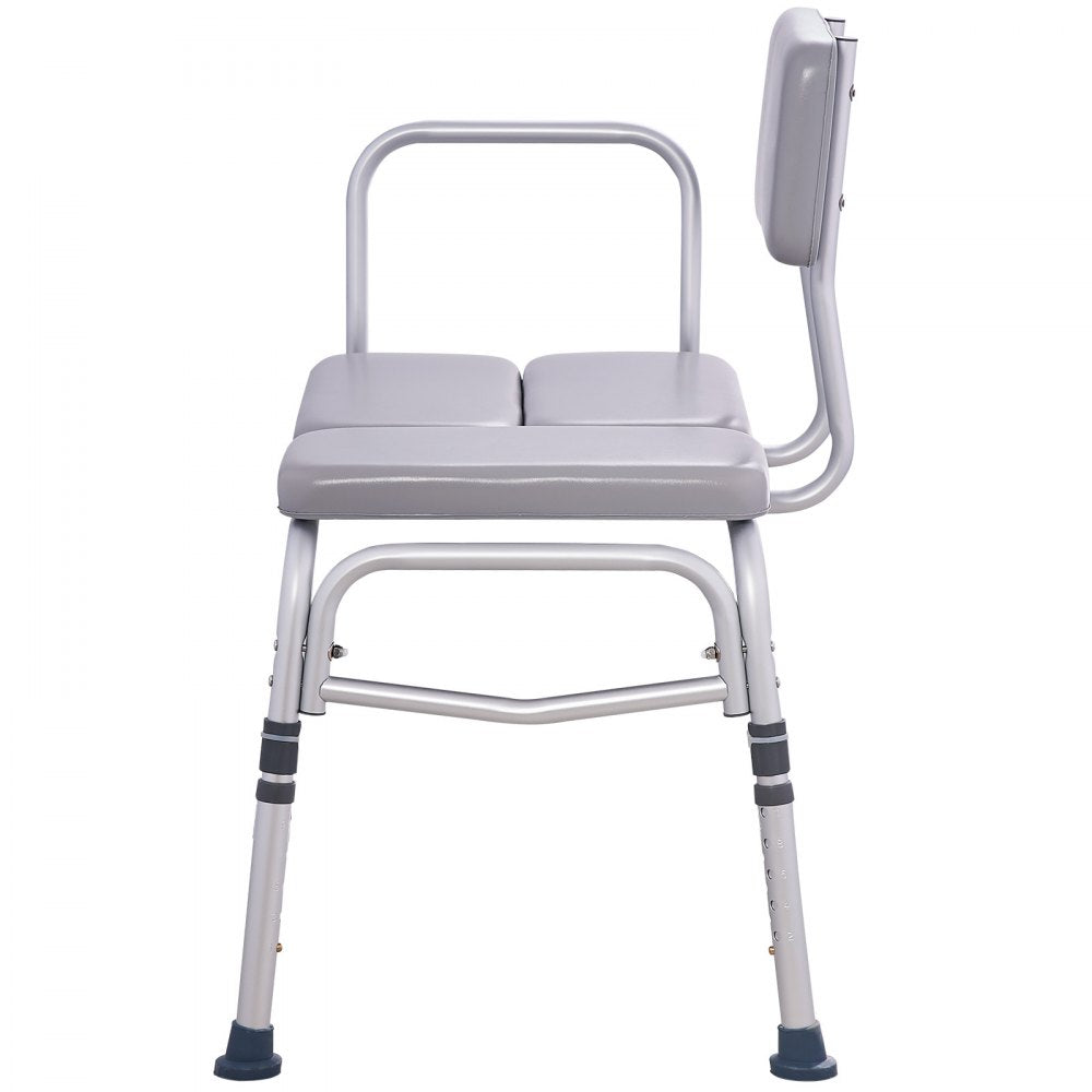 VEVOR Tub Transfer Bench for Bathtub 500lbs, Shower Seats for Adults, Lightweight Shower Bench for Elderly and Disabled with Padded Seat,  Non-Slip Bath Seats with Armrest and Reversible Backrest