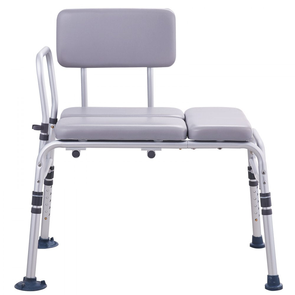 VEVOR Tub Transfer Bench for Bathtub 500lbs, Shower Seats for Adults, Lightweight Shower Bench for Elderly and Disabled with Padded Seat,  Non-Slip Bath Seats with Armrest and Reversible Backrest