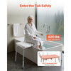 VEVOR Tub Transfer Bench for Bathtub, 400 lbs Capacity Heavy Duty Shower Chair with Arm, Backrest and Curtain Slot, Height Adjustable Shower Bench Bath Seat for Adults, Seniors, Elderly and Disabled