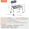 VEVOR Tub Transfer Bench for Bathtub, Adjustable Shower Seats for Adults, Lightweight Shower Bench for Elderly and Disabled, Non-Slip Bath Seats with Armrest and Reversible Backrest, 400lbs Capacity