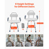 VEVOR Swivel Shower Chair with Arms and Back, 400 lbs Heavy Duty Bench Seat for Inside Shower Stall and Bathtub, Height Adjustable Bathroom Bath Tub Seat for Adults, Seniors, Elderly and Disabled