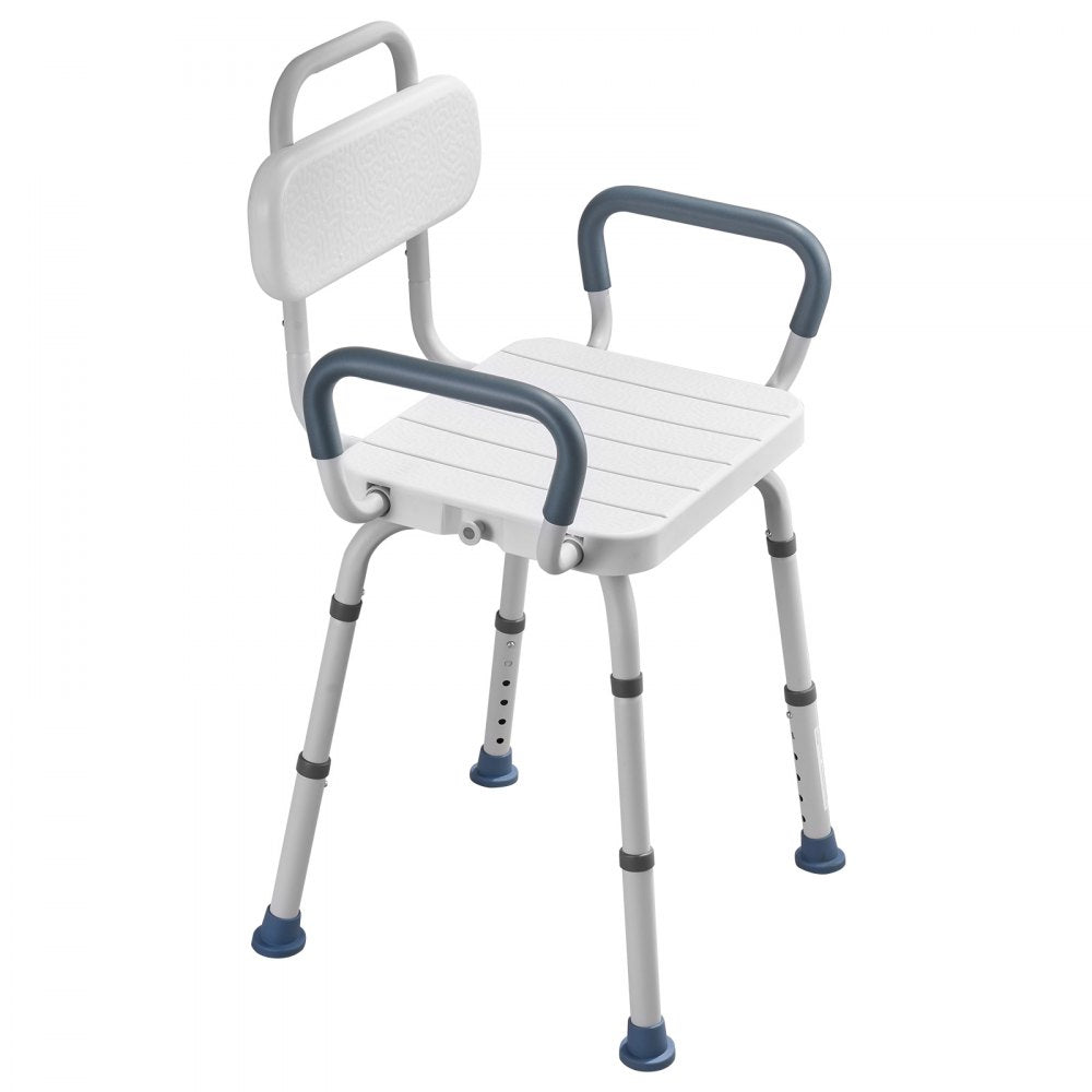 VEVOR Swivel Shower Chair with Arms and Back, 400 lbs Heavy Duty Bench Seat for Inside Shower Stall and Bathtub, Height Adjustable Bathroom Bath Tub Seat for Adults, Seniors, Elderly and Disabled