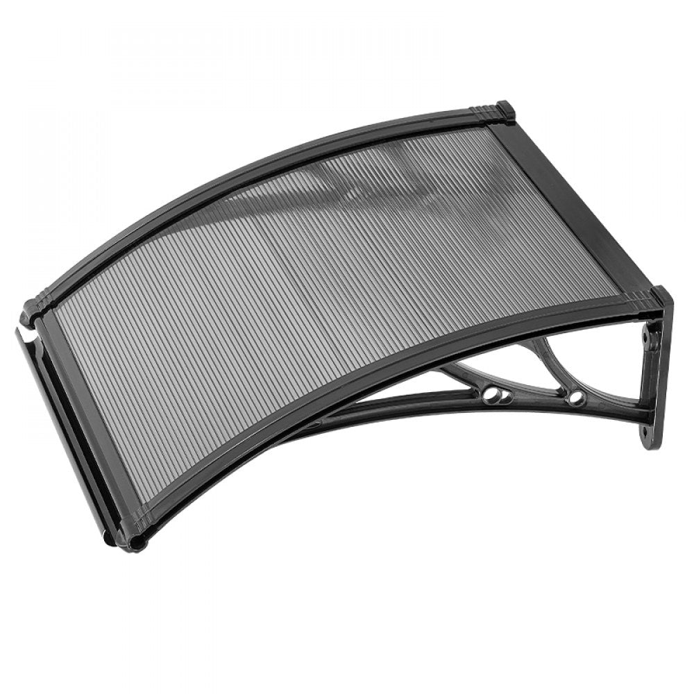 VEVOR Awnings for Door Entrance, 24 x 24 in, Exterior Front Door Window Awnings with Drainage & ABS Bracket, Rain Snow Sun Protection, Overhang Polycarbonate Door Canopy for Porch Patio, Smoky Gray