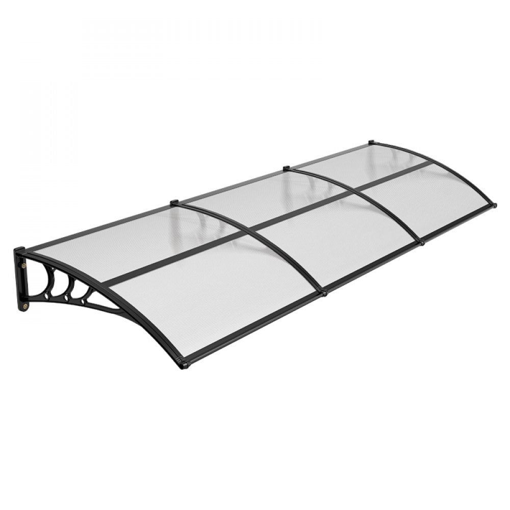 VEVOR Awnings for Door Entrance, 38 x 117 in, Exterior Front Door Window Awnings with Drainage & ABS Bracket, Rain Snow Sun Protection, Overhang Polycarbonate Door Canopy for Porch Patio, Clear