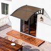 VEVOR Awnings for Door Entrance, 38 x 40 in, Exterior Front Door Window Awnings with Drainage & ABS Bracket, Rain Snow Sun Protection, Overhang Polycarbonate Door Canopy for Porch Patio, Brown