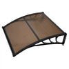 VEVOR Awnings for Door Entrance, 38 x 40 in, Exterior Front Door Window Awnings with Drainage & ABS Bracket, Rain Snow Sun Protection, Overhang Polycarbonate Door Canopy for Porch Patio, Brown