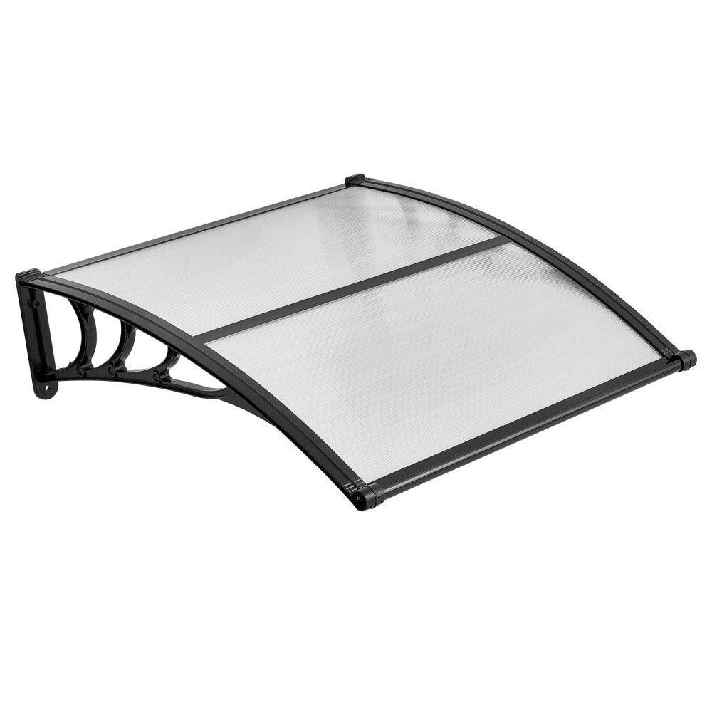 VEVOR Awnings for Door Entrance, 38 x 40 in, Exterior Front Door Window Awnings with Drainage & ABS Bracket, Rain Snow Sun Protection, Overhang Polycarbonate Door Canopy for Porch Patio, Clear