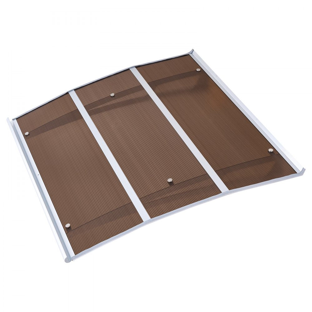 VEVOR Awnings for Door Entrance, 37 x 47 in, Exterior Front Door Window Awnings with Drainage & ABS Bracket, Rain Snow Sun Protection, Overhang Polycarbonate Door Canopy for Porch Patio, Brown