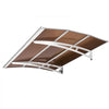 VEVOR Awnings for Door Entrance, 39 x 59 in, Exterior Front Door Window Awnings with Drainage & Metal Bracket, Rain Snow Sun Protection, Overhang Polycarbonate Door Canopy for Porch Patio, Brown