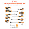 VEVOR Screwdriver Set, 12-Piece Hand Tools Set with Magnetic Tips, Includes 5 Phillips and 5 Flat Head Bits, Z-Type Bit, Professional Repair Tool Kit for Sockets, Furniture, Home Appliances, Bicycles
