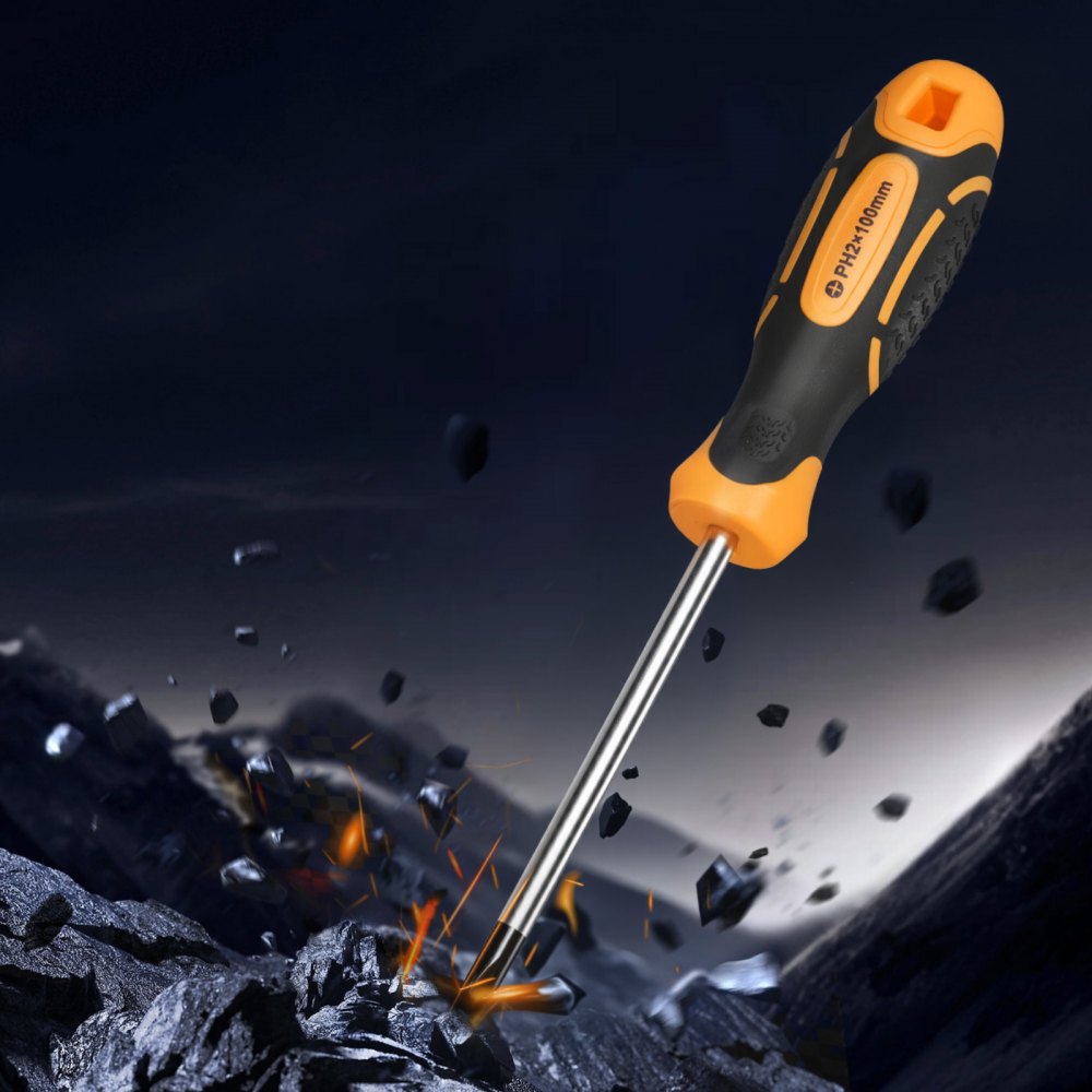 VEVOR Screwdriver Set, 12-Piece Hand Tools Set with Magnetic Tips, Includes 5 Phillips and 5 Flat Head Bits, Z-Type Bit, Professional Repair Tool Kit for Sockets, Furniture, Home Appliances, Bicycles