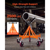 VEVOR Heavy Duty Pipe Roller Stand with Casters for 4-36 in Pipes, Adjustable Height 31"-41", 360° Swivel Casters & Security Chain, 2500 lbs Capacity Roller Stand for Pipe Welding Fabrication