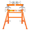 VEVOR Pipe Stand with Roller Head, Heavy Duty 2500LBS Capacity, Fits 2"-36" Pipes, 34"-52" Adjustable Height, Dual-Roller Pipe Stand, Rugged Carbon Steel Support for Welding, Fabrication & Woodworking