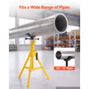 VEVOR V-Head Pipe Stand for 1/8–12 in Pipes, Heavy-Duty 2500LBS Capacity, Adjustable Height 28" - 52", Portable Folding Support Stand for Welding, Cutting & Versatile Piping Projects