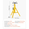 VEVOR V-Head Pipe Stand for 1/8–12 in Pipes, Heavy-Duty 2500LBS Capacity, Adjustable Height 28" - 52", Portable Folding Support Stand for Welding, Cutting & Versatile Piping Projects