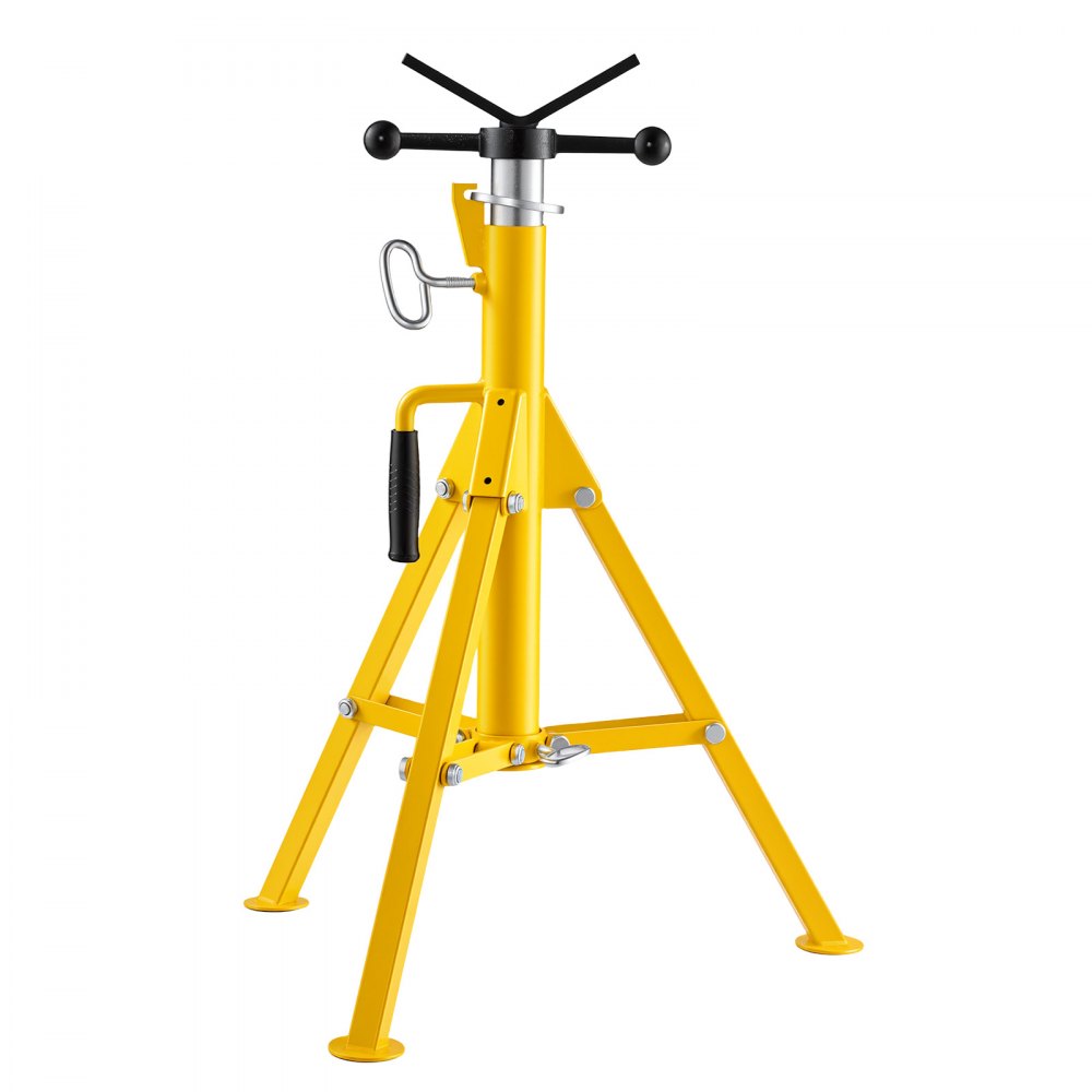 VEVOR V-Head Pipe Stand for 1/8–12 in Pipes, Heavy-Duty 2500LBS Capacity, Adjustable Height 28" - 52", Portable Folding Support Stand for Welding, Cutting & Versatile Piping Projects