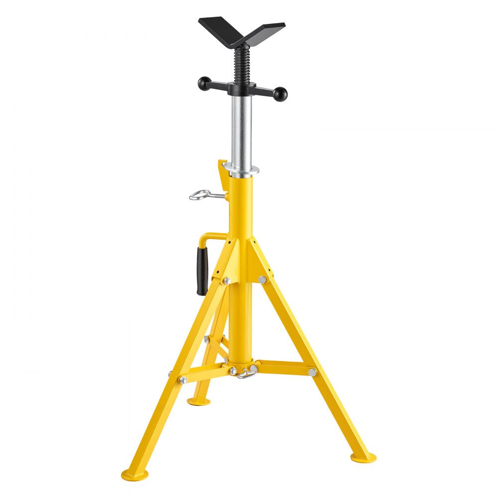 VEVOR V-Head Pipe Stand for 1/8–12 in Pipes, Heavy-Duty 2500LBS Capacity, Adjustable Height 28" - 52", Portable Folding Support Stand for Welding, Cutting & Versatile Piping Projects