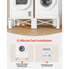 VEVOR Laundry Pedestal, 12 in Height, Washer and Dryer Pedestals with 700 lbs Weight Load Capacity, Non-Slip Feet, 28.3 x 28.3 in Washing Machine Stand Universal Fit, White, 2 Pack
