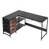 VEVOR L-Shaped Computer Desk, 59-inch Reversible Corner Gaming Desk with Drawers & Storage Shelves, Modern Stylish PC Table Sturdy Work Workstation for Home Office - Easy to Assembly