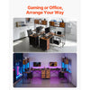 VEVOR L-Shaped Gaming Desk with LED Lights, 62.2-inch Reversible Corner Computer Desk with Power Outlets, Movable CPU Stand & Storage Drawers, Modern Stylish PC Gaming Table for Home Office