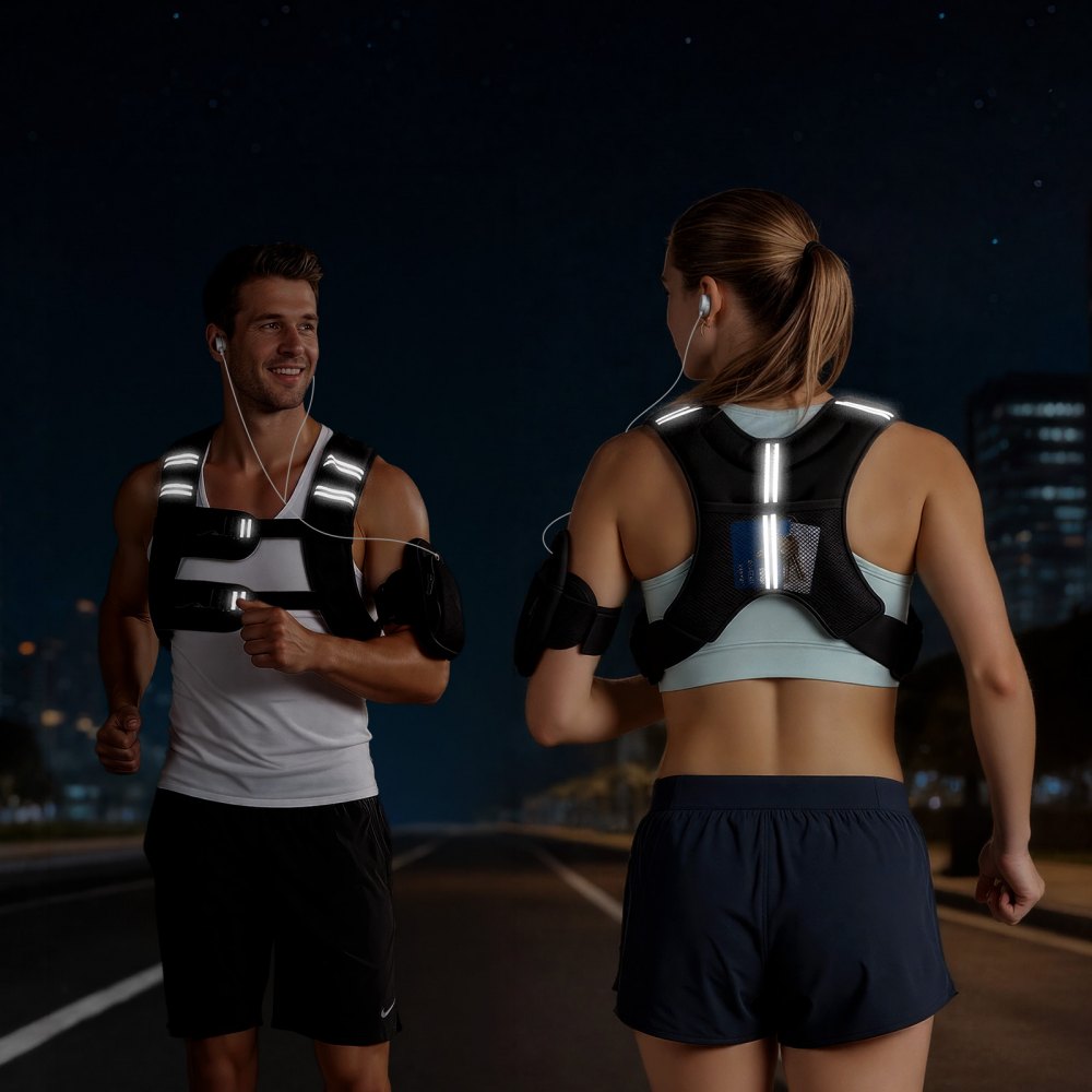 VEVOR Weighted Vest, 25 lbs Body Weight Vest for Men Women, with Reflective Stripe, Adjustable Buckle, Workout Equipment for Strength Training, Running, Jogging, Fitness, Muscle Building, Weight Loss