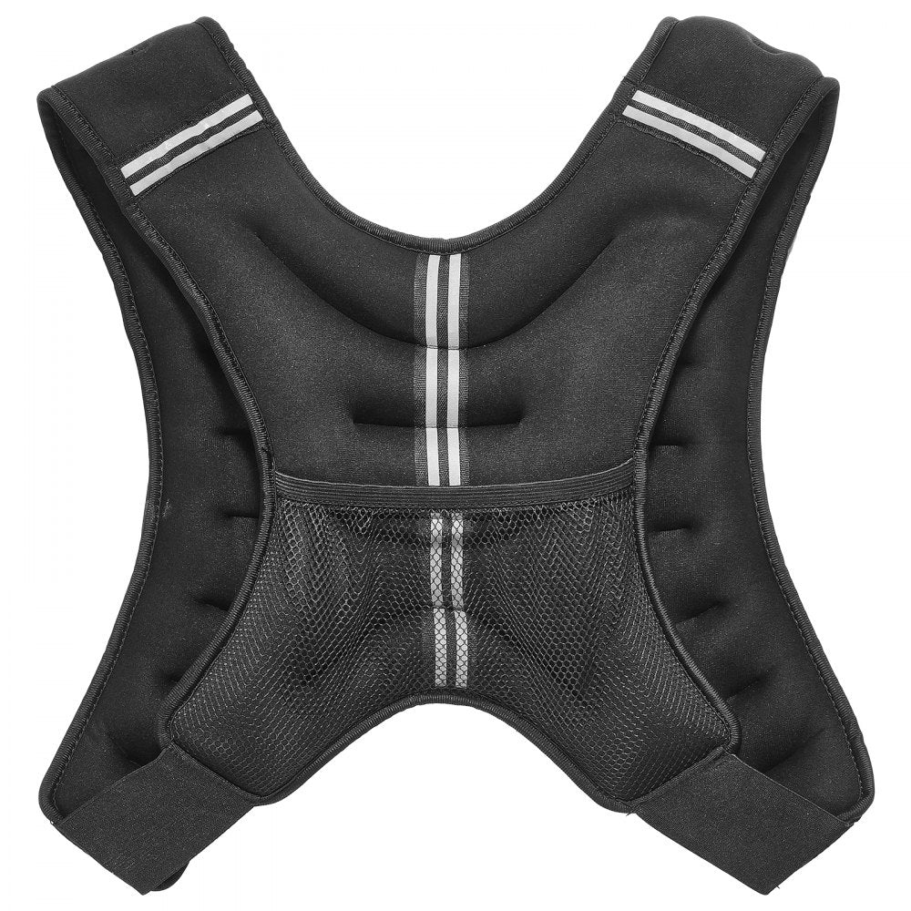 VEVOR Weighted Vest, 12 lbs Weight Vest with Reflective Stripe, Adjustable Buckle Body Weight Vest for Men Women, Workout Equipment for Strength Training, Running, Jogging, Fitness, and Weight Loss