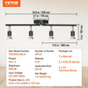 VEVOR 4-Light LED Track Lighting Kit, Ceiling Spot Light with Rotatable Light Arms and Heads, 24.8" Track Lighting Fixture, Included 4 GU10 3000K Bulbs for Indoors Exhibition, Kitchen, Living Room