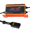 VEVOR 36 Volt Golf Cart Battery Charger, 12 AMP, Smart Battery Charger with D-Style Plug, Compatible with Lead-Acid AGM/GEL/EFB MF NMC LiFePO4 Batteries for EZGO TXT, IP67 Waterproof ETL Certified