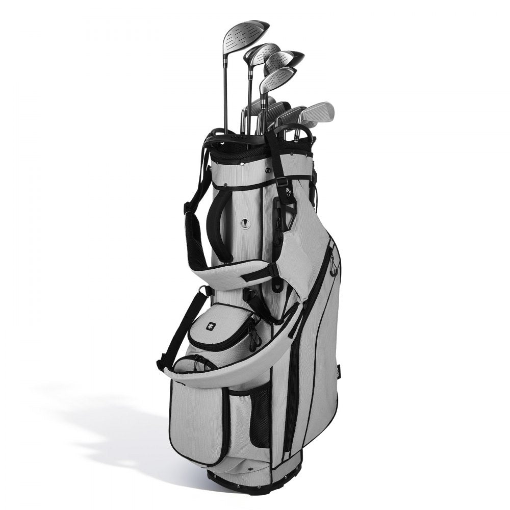 VEVOR Golf Cart Bag, 14 Way Top Divider Organizer, 2-in-1 Golf Club Bag with Full-length Divider, Dual Shoulder Straps, Support Legs, Rain Hood, Storage Pockets, Lightweight Polyester for Men & Women