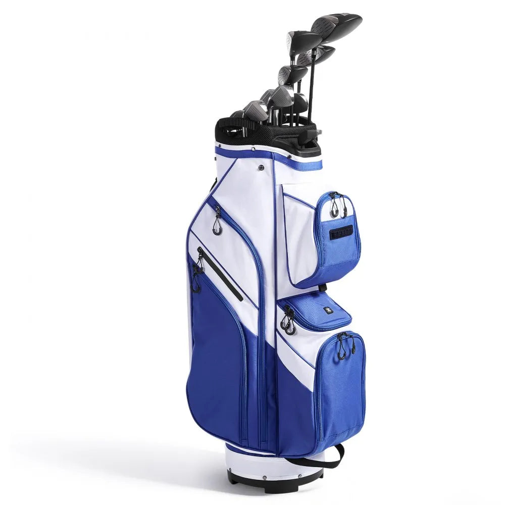 VEVOR Golf Cart Bag 15 Way Top Divider Organizer Golf Club Bag with Full-length Divider Storage Pockets Ergonomic Shoulder Strap Rain Hood Smooth