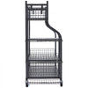 VEVOR Golf Storage Garage Organizer, 2 Golf Bag Stand Holder and Other Sports Equipment Storage Rack, Rolling Ball Cart on Wheels, Outdoor Sport Gear and Toy Storage with Baskets & Hooks, Steel, Black