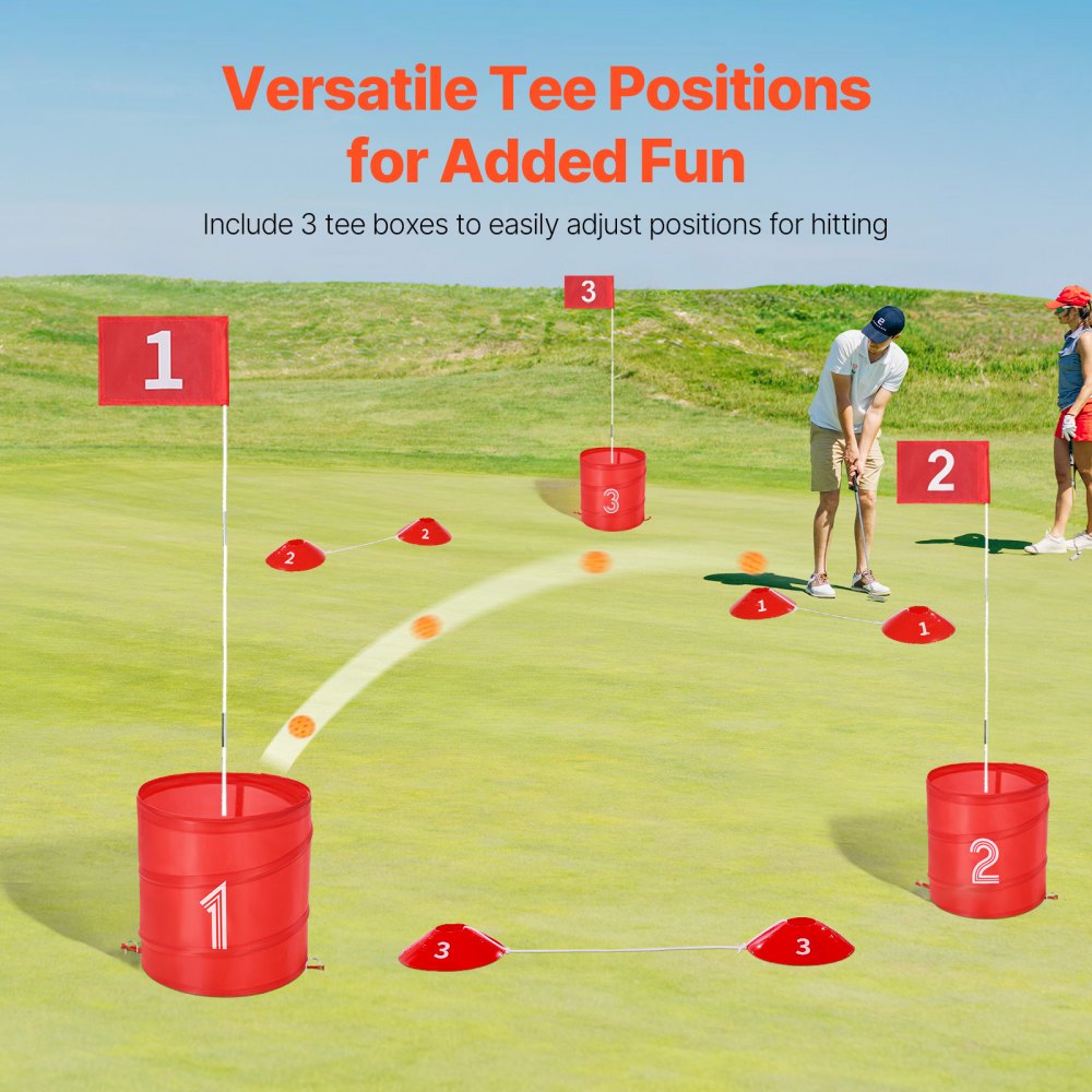 VEVOR Backyard Golf Game, 3 Hole Golf Course, Golf Game Practice Games, Golf Chipping Game for Family, Adults and Kids, Portable Outdoor Yard Golf Game for Lawn, Yard, Camping, Park, Beach