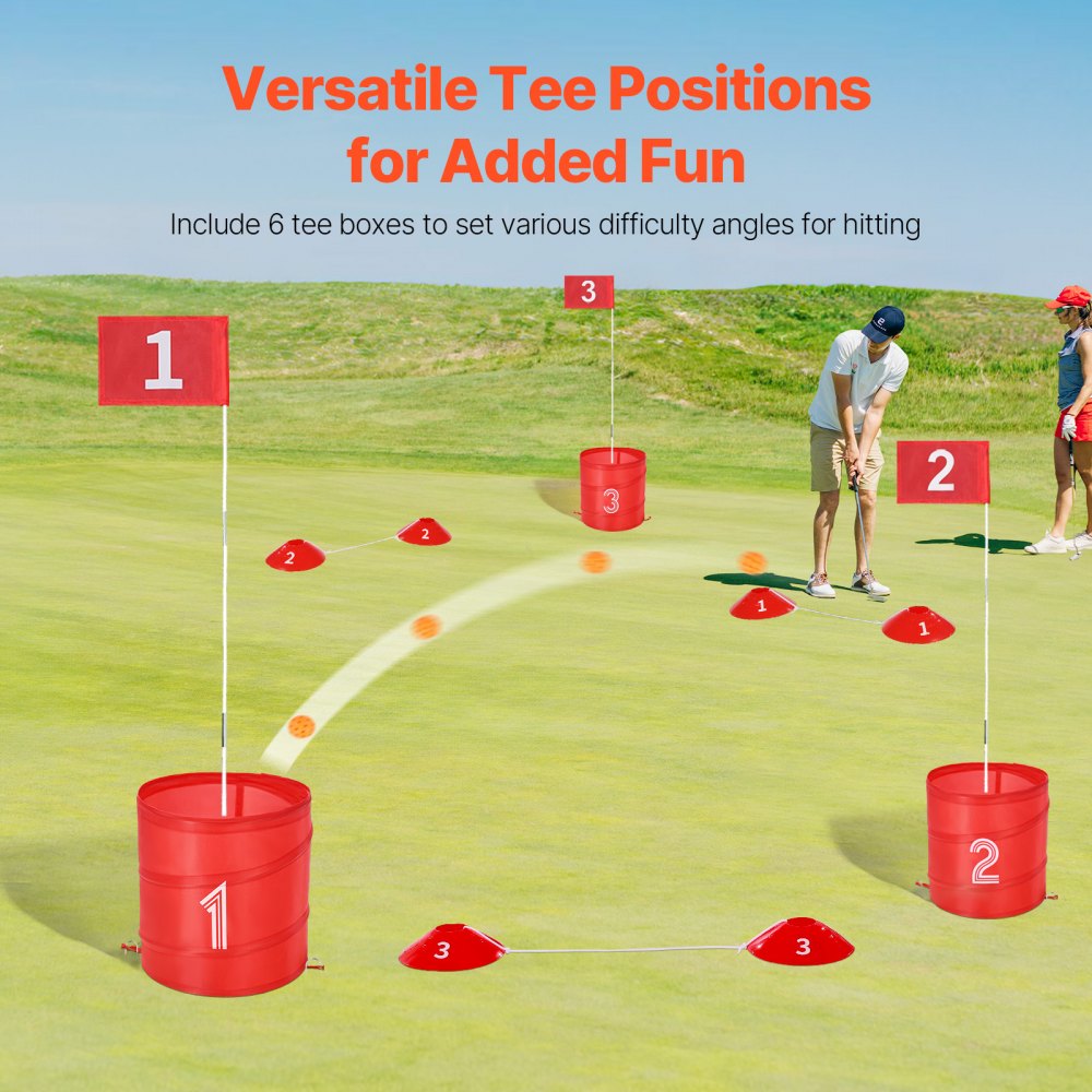 VEVOR Backyard Golf Game, 6 Hole Golf Course, Golf Game Practice Games, Golf Chipping Game for Family, Adults and Kids, Portable Outdoor Yard Golf Game for Lawn, Yard, Camping, Park, Beach