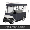 VEVOR Golf Cart Enclosure, Polyester Driving Enclosure, Club Car Covers Universal Fits for 2+2 Passenger Golf Carts, Sunproof and Dustproof Outdoor Cart Cover