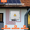 VEVOR PV Combiner Box, 4 String, Solar Combiner Box with 10A Rated Current Fuse 63A Circuit Breaker Lightning Arrester and Solar Connector, ABS Plastic Case for On / Off Grid Solar Panel System, IP65