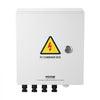 VEVOR PV Combiner Box, 4 String, Solar Combiner Box with 15A Rated Current Fuse 63A Circuit Breaker Lightning Arrester and Solar Connector, Steel Case for On / Off Grid Solar Panel System, IP65