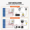 VEVOR PV Combiner Box, 6 String, Solar Combiner Box with 10A Rated Current Fuse 63A Circuit Breaker Lightning Arrester and Solar Connector, Steel Case for On / Off Grid Solar Panel System, IP65