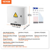 VEVOR PV Combiner Box, 6 String, Solar Combiner Box with 15A Rated Current Fuse 125A Circuit Breaker Lightning Arrester and Solar Connector, Steel Case for On / Off Grid Solar Panel System, IP65