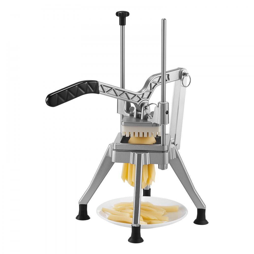 VEVOR French Fry Cutter, 1/4" Blade Commercial Potato Chopper, Lever-Action Vegetable Dicer with Ergonomic Handle, Stainless Steel Potato Slicer for Thin Cut Fries, Onion, Carrots, Bell Pepper