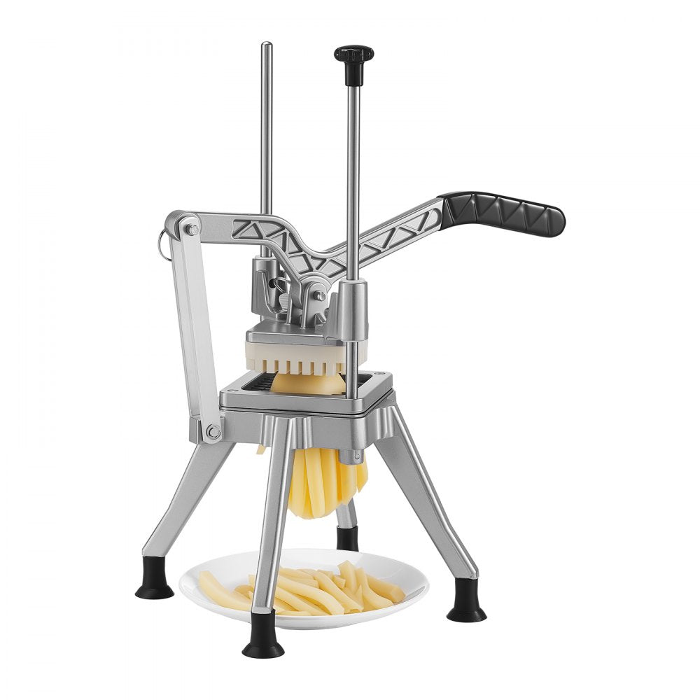 VEVOR French Fry Cutter, Commercial Vegetable Chopper with 4 Blades (1/2", 3/8", 1/4" & 6-Wedge with Corer), Lever Stainless Steel Potato Slicer for Home Thick, Regular & Thin Fries Cut, Onion, Fruit