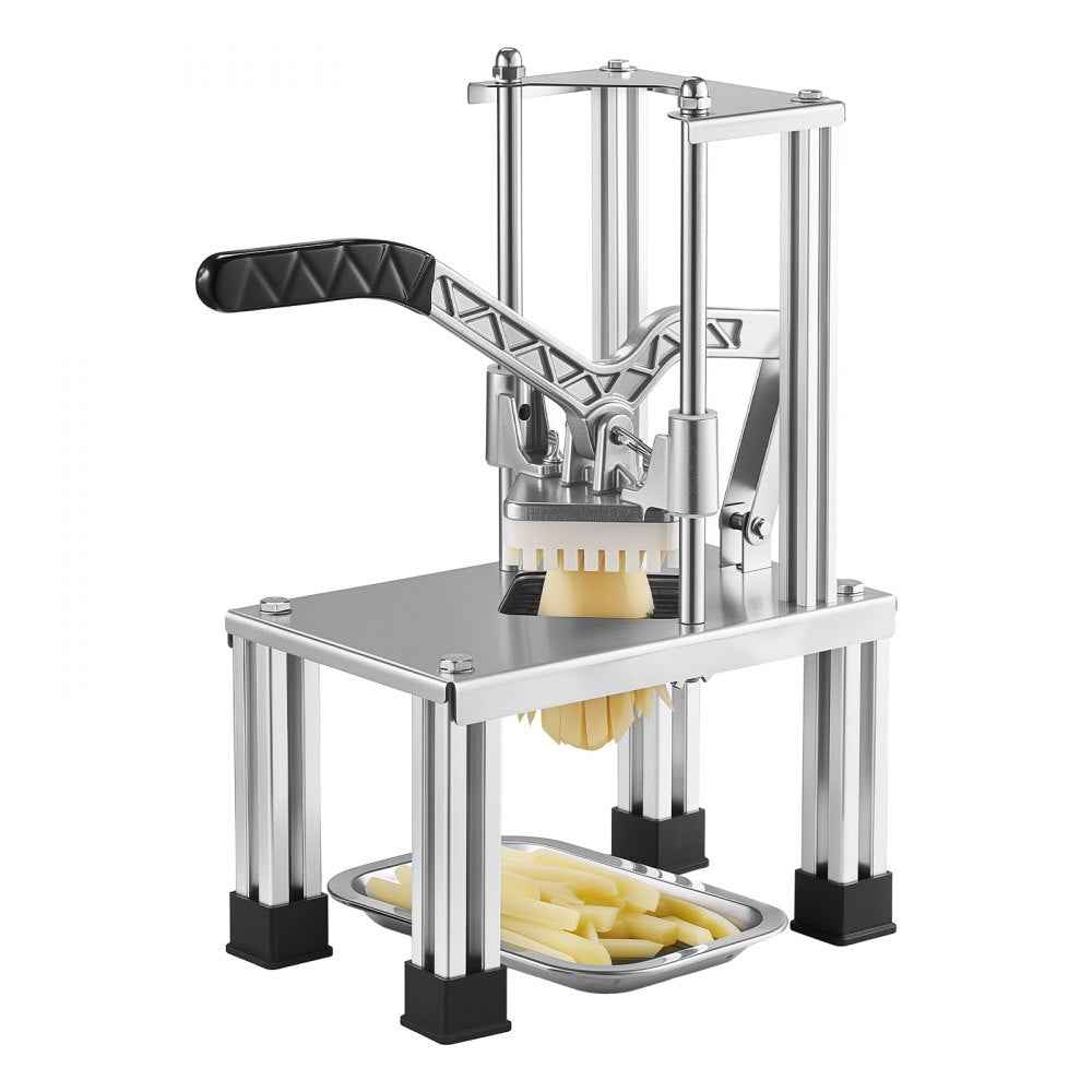 VEVOR French Fry Cutter, Commercial Vegetable Chopper with 4 Blades (1/4", 3/8", 6-Wedge & Apple Corer), Stainless Steel Potato Slicer for Fries, Onion, Carrots, Lemon – Home & Restaurant Use