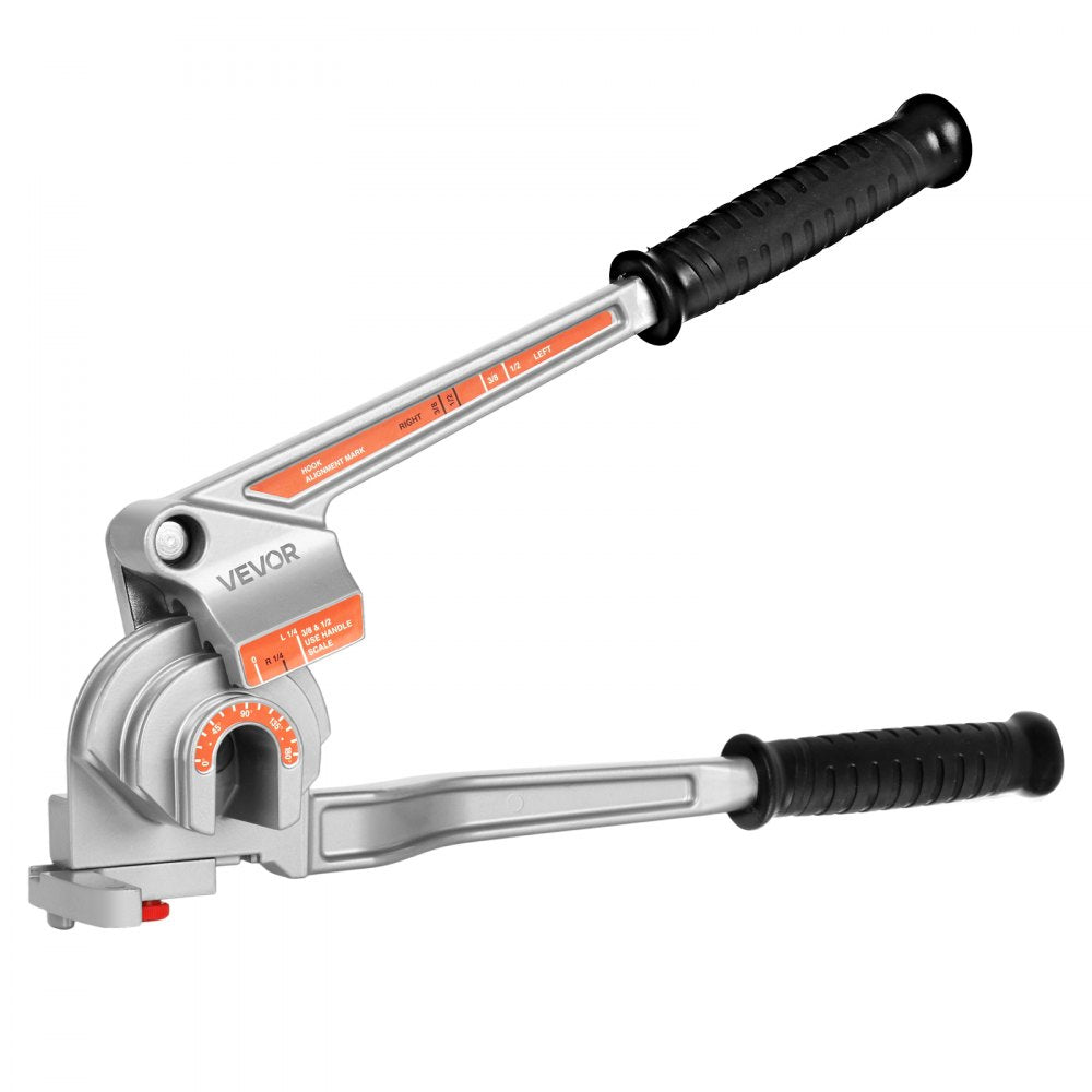 VEVOR Pipe Tube Bender, 1/4", 3/8", 1/2" (12.7mm) OD, 3 in 1 Manual Level Tube Bender, 180° Copper Aluminum Pipes Bending Tool for Automotive Repair, HVAC Air Conditioning