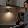 VEVOR LED Night Lights, 0-60LM Adjustable Brightness, Modern Night Lights Plug into Wall, Dusk to Dawn Sensor, 3000K Soft Warm White for Hallway Bathroom Stairway Bedroom, Black, 2 Pack