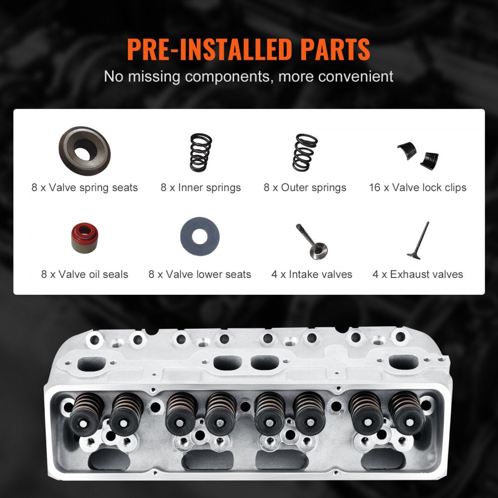 VEVOR Engine Cylinder Head Assembly Replacement, Aluminum Engine Cylinder Head Kit, Compatible with Small Block Chevrolet Engines, SBC 327/ 350/ 383, Corvette, Camaro, Z06