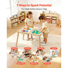VEVOR Sensory Table for Toddlers, Wooden Kids Activity Table with Reversible Double-Sided Board, Storage Bins, and Non-Slip Feet, for Boys and Girls Playing Sand and Water, Drawing, Studying, Dining