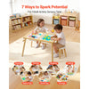 VEVOR Sensory Table for Toddlers, Wooden Kids Activity Table with 2 Stools, Double-Sided Board, Storage Bins, and Non-Slip Feet, for Boys and Girls Playing Sand and Water, Drawing, Studying, Dining